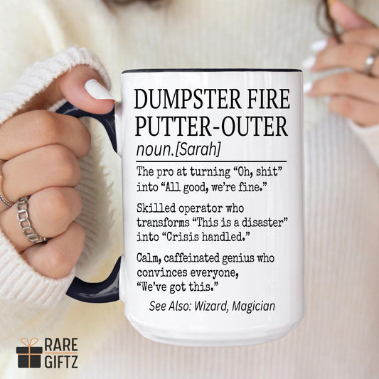 Workplace Bestie Gift, Personalized Coworker mug, Dumpster Firefighter Mug, Favorite Coworker Gift, Secret Santa, Work Bestie Present Gift