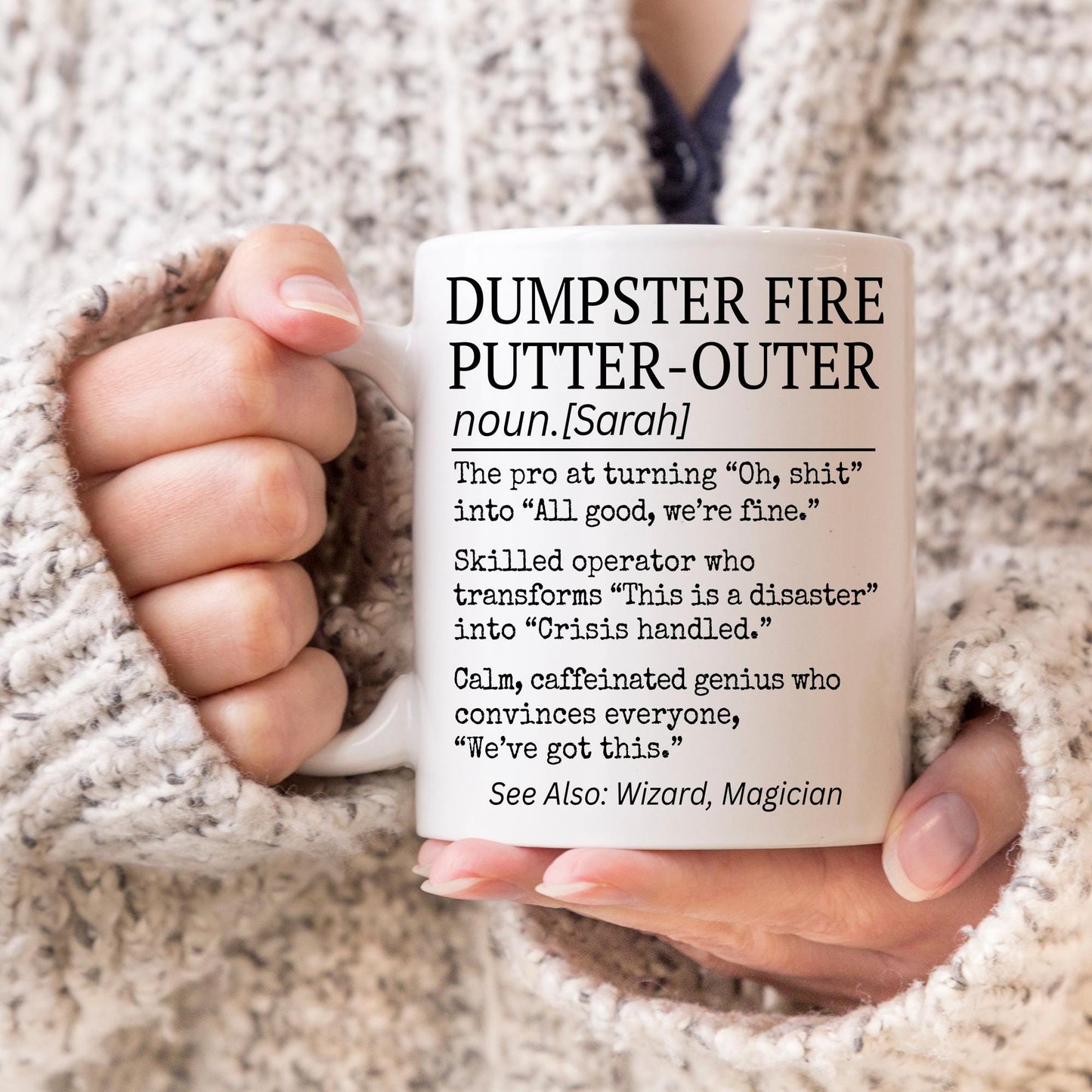 Workplace Bestie Gift, Personalized Coworker mug, Dumpster Firefighter Mug, Favorite Coworker Gift, Secret Santa, Work Bestie Present Gift