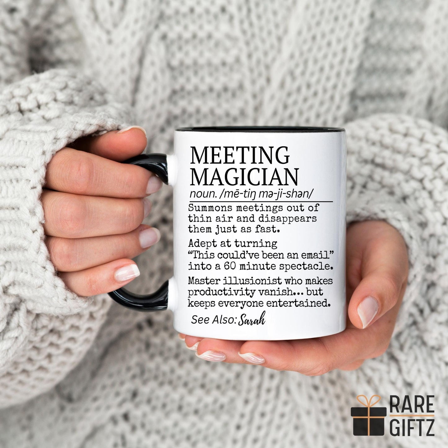 Personalized Meeting Mug, Funny Office Coffee Cup, Work From Home Gift, Boss Appreciation, Coworker Leaving Present, Corporate Humor Cup