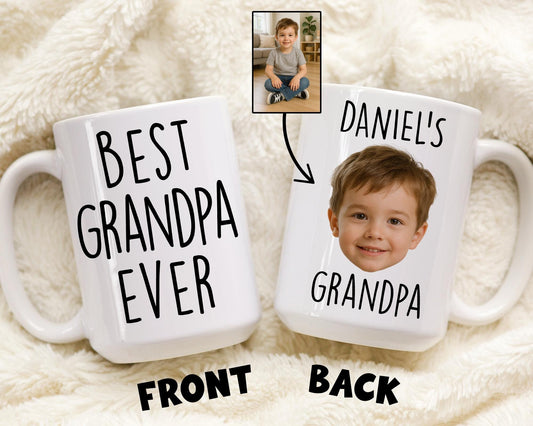 Personalized Grandpa mug, Custom Poppy Mug, Best Abuelo Present, Christmas Gift for Grandpa, New Papa Gift, Pepaw Cup Grandkids Baby Picture