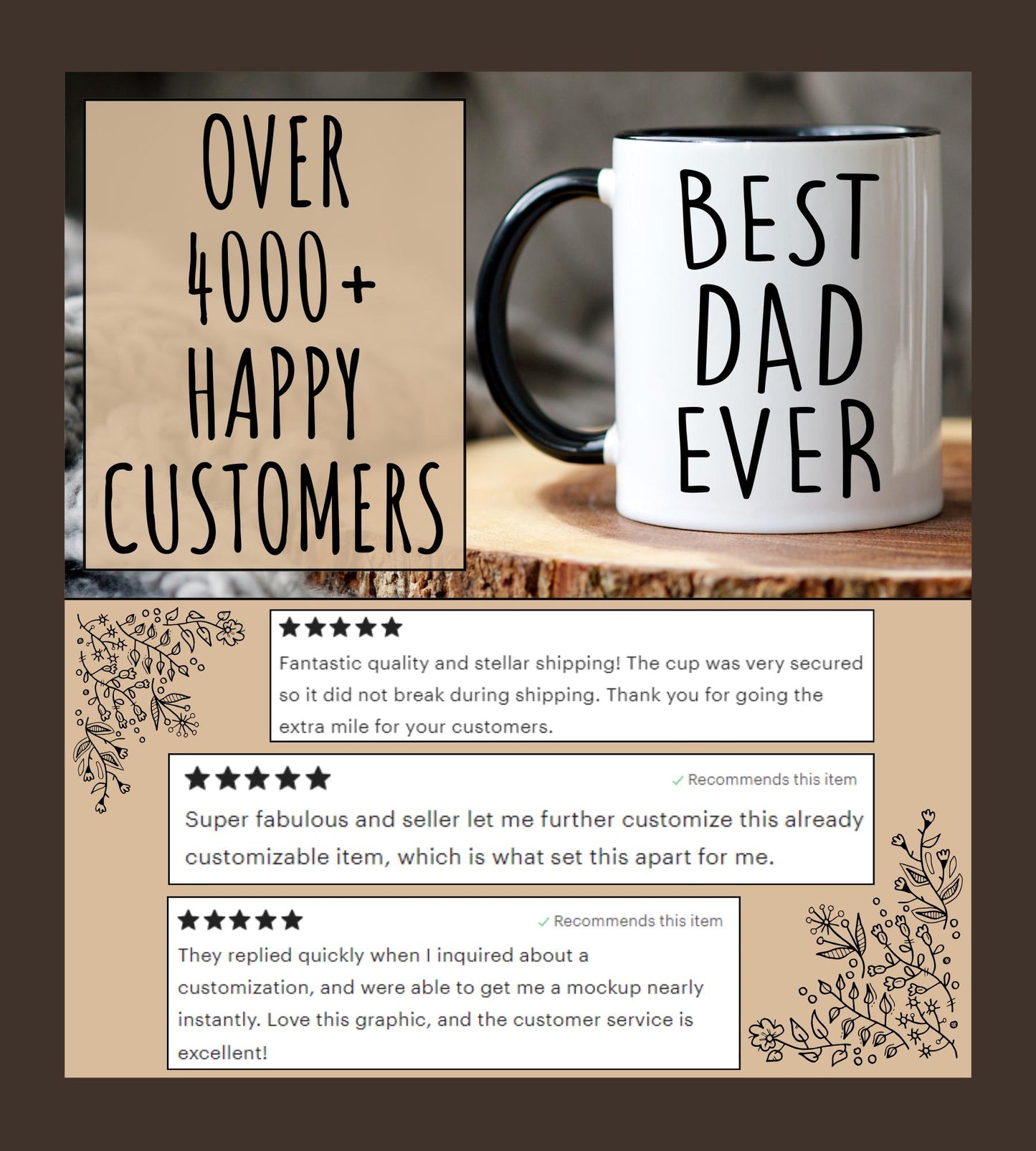 Personalized Photo Mug For Dad, Custom Fathers Day Cup, Best Dad Gift, Dad Birthday Gift, Father Gift From Son Daughter Wife, Dad Christmas