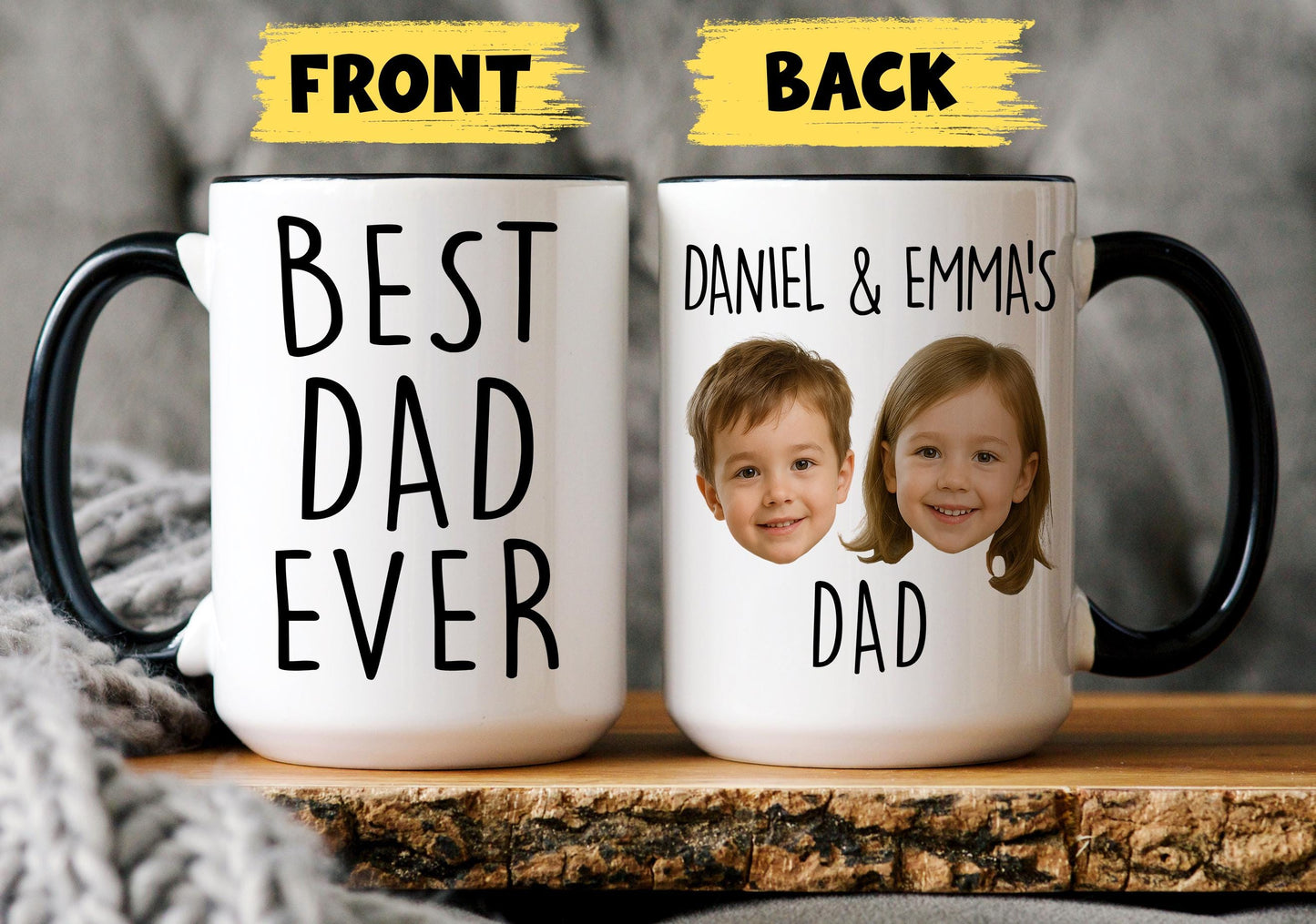 Personalized Photo Mug For Dad, Custom Fathers Day Cup, Best Dad Gift, Dad Birthday Gift, Father Gift From Son Daughter Wife, Dad Christmas