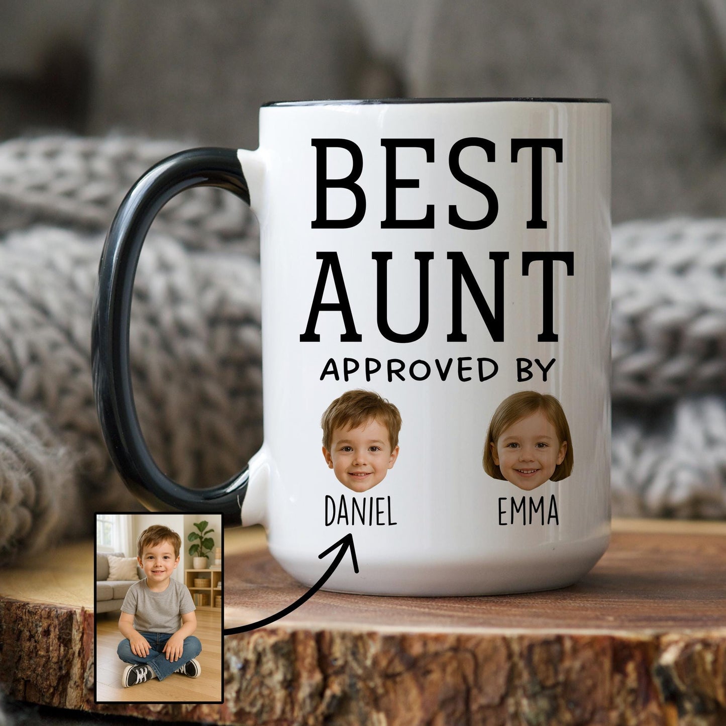 Personalized Aunt Mug with Picture, Custom Aunt Gift, Best Auntie Mug With Photo, Present From Niece Nephew, Christmas Present For Aunt