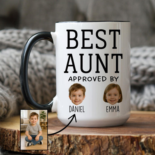 Personalized Aunt Mug with Picture, Custom Aunt Gift, Best Auntie Mug With Photo, Present From Niece Nephew, Christmas Present For Aunt