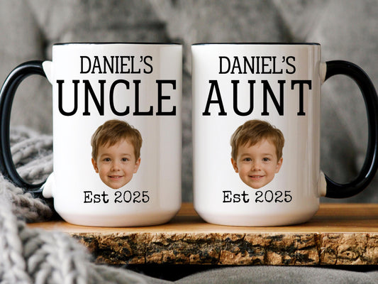 Personalized Aunt Uncle Mug, Custom Aunt Uncle Gift, Niece Nephew Gift for Uncle Aunt, Photo mug Uncle Aunt, Christmas Gift for Uncle Aunt