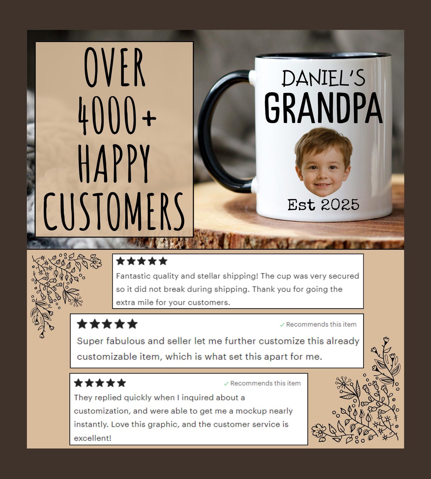 Personalized Grandma Grandpa Mug, Custom Grandma Grandpa Gift, Grandma Grandpa Gift from Grandkids, Grandkid Photo mug for Grandparents