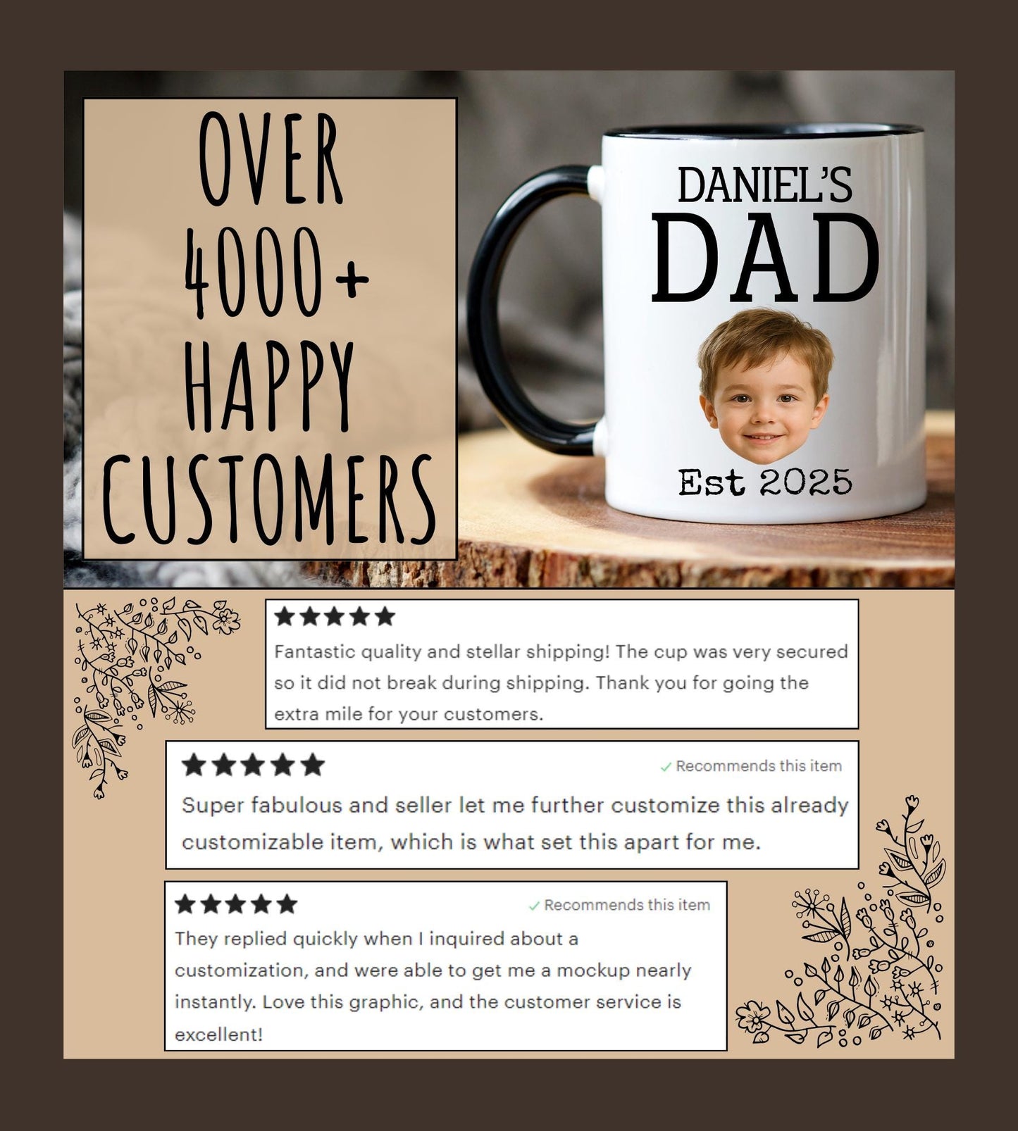 Personalized Baby Face Mug, Custom Photo Dad Mom Mug, Kids Photo Mothers Day Mug, Personalized Photo Mug For Dad, Father's day Christmas