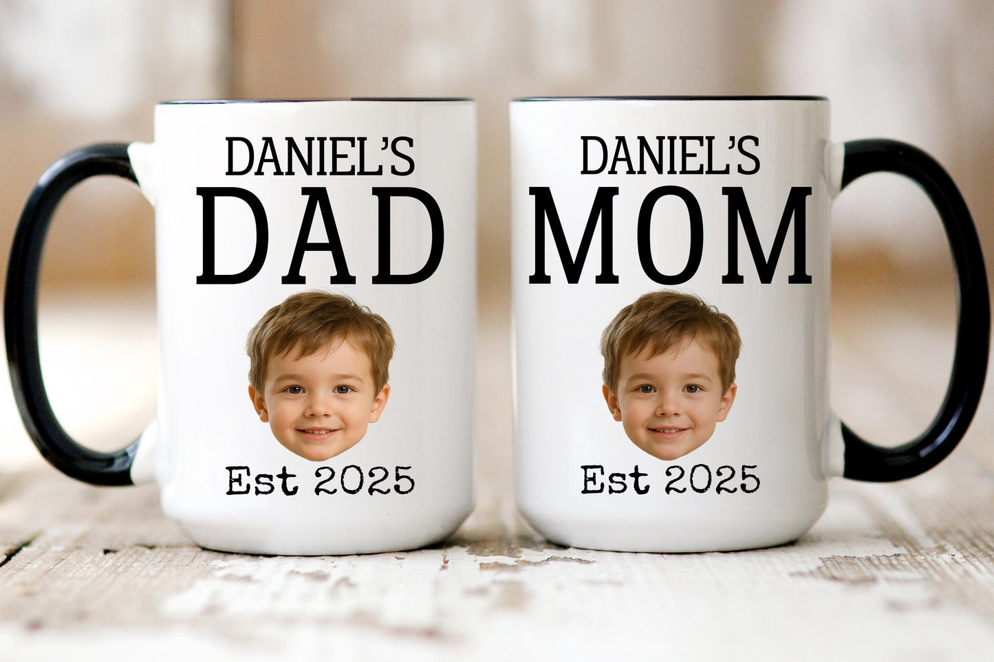 Personalized Baby Face Mug, Custom Photo Dad Mom Mug, Kids Photo Mothers Day Mug, Personalized Photo Mug For Dad, Father's day Christmas