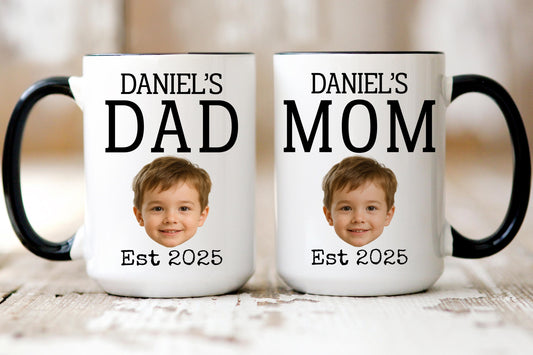 Personalized Baby Face Mug, Custom Photo Dad Mom Mug, Kids Photo Mothers Day Mug, Personalized Photo Mug For Dad, Father's day Christmas
