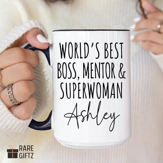 Personalized Boss Mentor Mug, Custom Boss Mug, Boss Lady Coffee Mug, Boss Birthday Present, Boss Gift from Coworker, Boss Leaving Women Gift