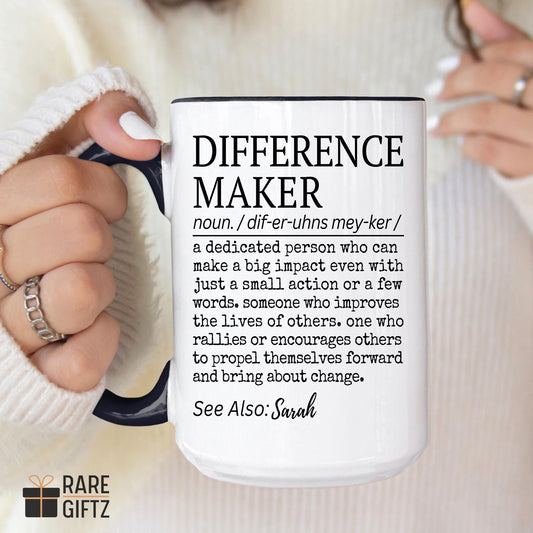 Personalized Difference Maker Coffee Mug, Custom Difference Maker Present, Difference Maker Gift, Office Mug, Manager Funny Present