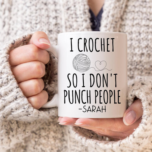 Funny Crochet Personalized Mug, Crocheting Gift, Crocheter Birthday Mug, Crochet Lover Gift, Custom Crochet Mom, Crochet Christmas Present