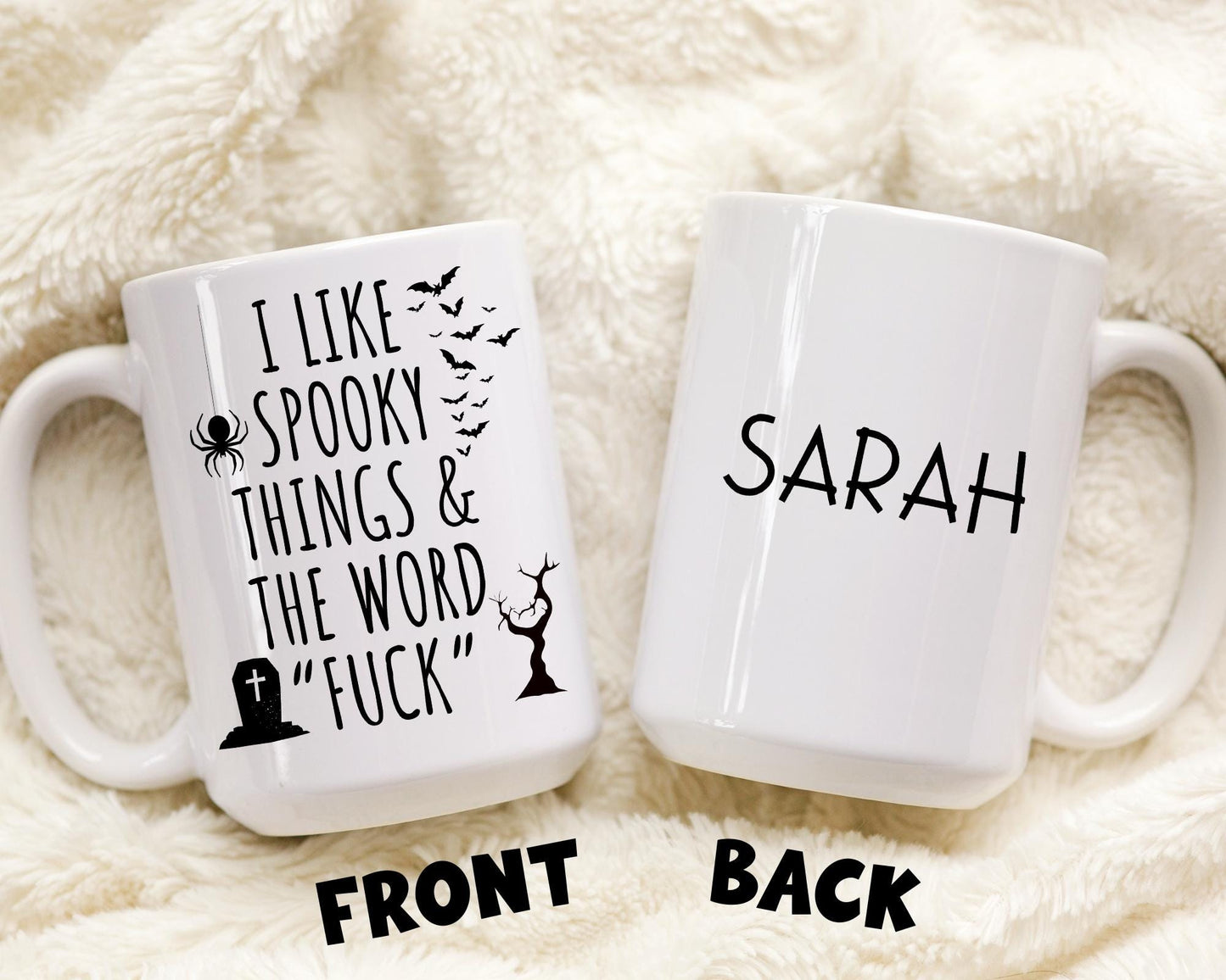 Personalized Halloween mug, Funny Spooky things mug, best friend gift, extrovert gift, Festive Halloween Present, Ghosts Skeleton Lovers