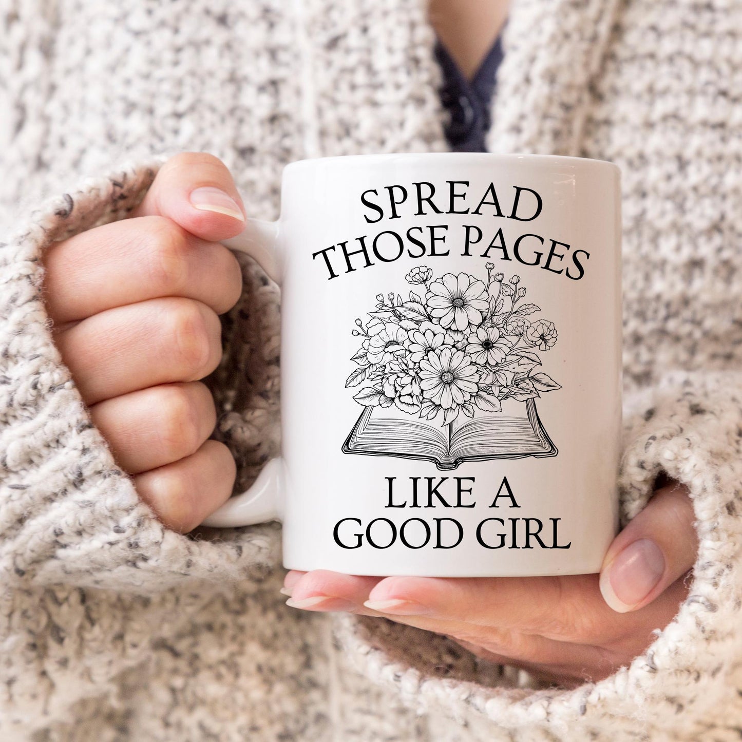 Personalized Book Lover Mug, Custom Gift For Reader, Bookish Gift, Coworker Gift, Wildflowers Mug, Gift For Bookworm, Librarian Coffee Mug