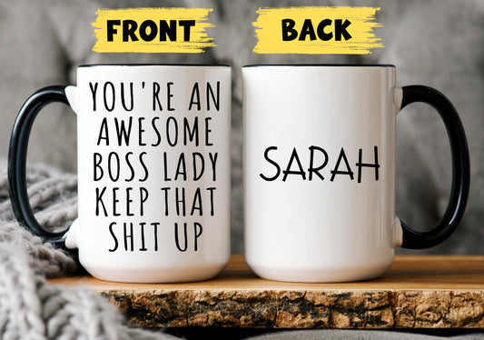 Personalized Boss Lady Gift, Boss Mug For Women, Female Boss Present, Funny Boss Mug, Gift For Lady Boss, Boss Leaving Present, Cool Boss