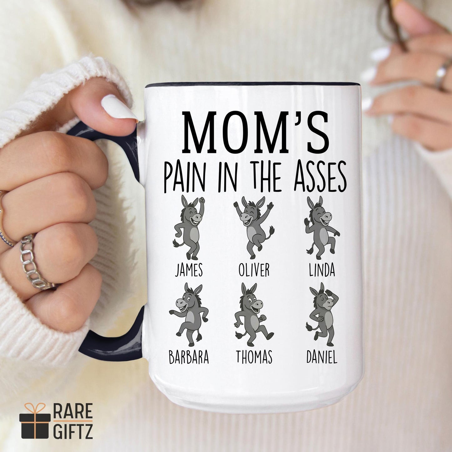 Custom Mom with Kids Name Mug, Gift from Kids, Personalized Mother's day Gift Kids, Mom Birthday Present, Mom Christmas Gift