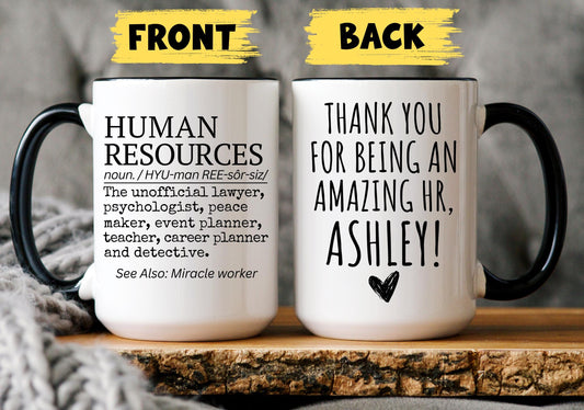 Personalized Hr mug, Human Resources Gift, Custom HR Present, HR Appreciation Gift, Gift For Hr, Christmas Hr Mug, Office HR Definition