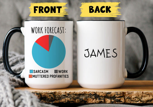 Coworker Coffee Mug, Personalized Work Forecast, Gift For Work Friend, Funny Work Mug, Work Colleague Gift, Custom Worker Gif
