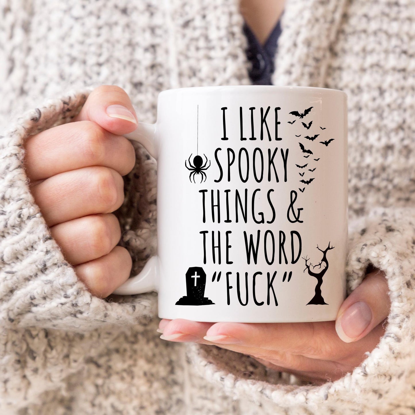 Personalized Halloween mug, Funny Spooky things mug, best friend gift, extrovert gift, Festive Halloween Present, Ghosts Skeleton Lovers
