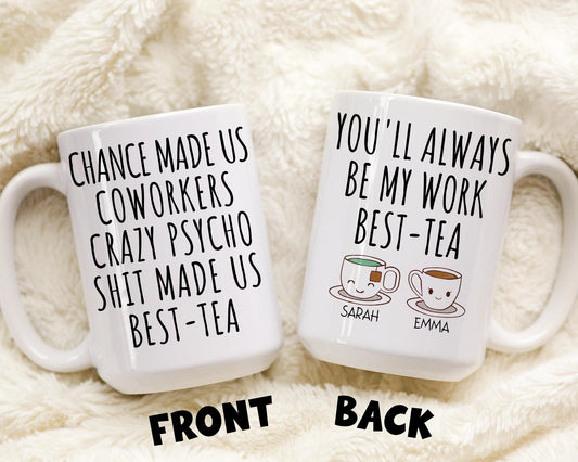 Personalized Work Bestie Coworker Mug, Work Friend Present, Gift For Work Bestie, Funny Work Mug, Work Colleague Gift, work friendship gift