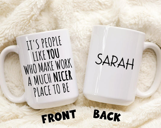 Personalized Coworker Gift, Funny Work Bestie Mug, Coworker Thank you Present, Colleague Leaving Gift, Secret Sant Gift, Retirement Gift