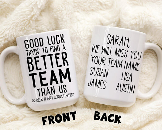 Personalized team mug, Employee Appreciation Gift, Coworker Leaving Gift, Coworker Retirement Present, Going Away Gift, Work Friend Leaving