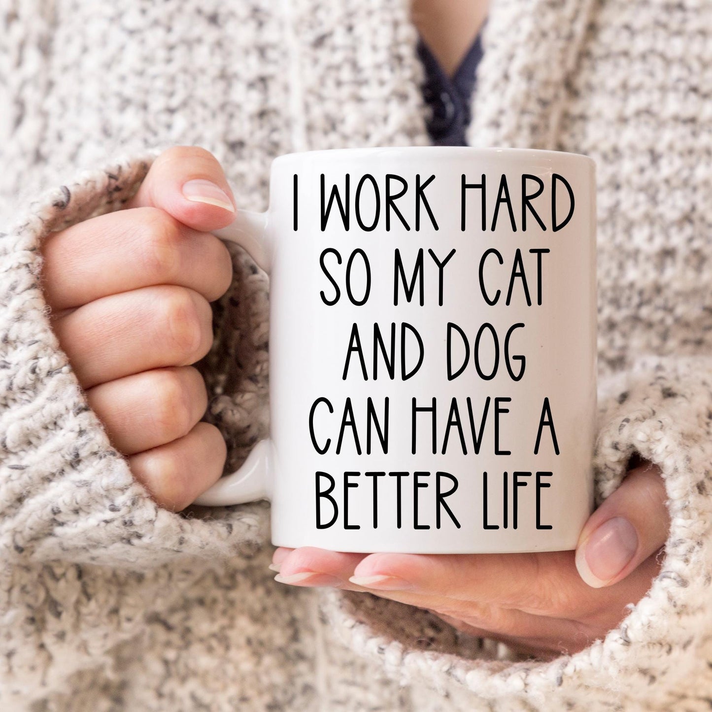Dog cat owner gift, Funny Pet owner Mug, Cat Dog mom Mug, Funny Cat lover present, Dog Lover Gift, Dog dad cup, Pet dad mom Present