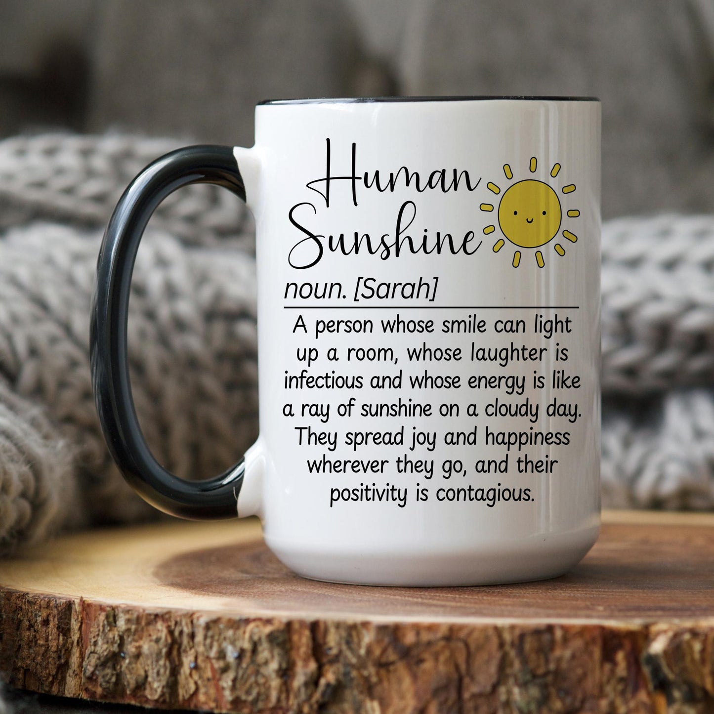 Thank You Gift for Women, Personalized Human Sunshine Mug, Appreciation Gift for Teacher Friends Coworker, Bestie Friends Office Thank you