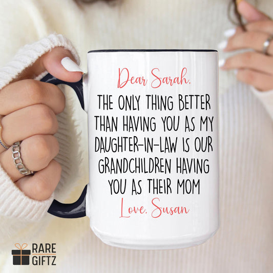 Custom Daughter In Law Mug, Daughter-In-Law Gift, DIL Gift, Future Daughter In Law Present, Daughter In Law Birthday, Bride Wedding Present