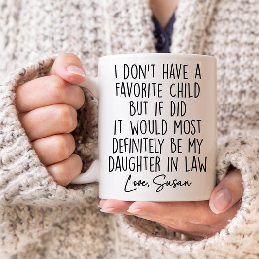 Personalized Daughter In Law Mug, Gift from Mother in law and Father In law, Funny DIL Present, Future Daughter In Law, Christmas In-laws