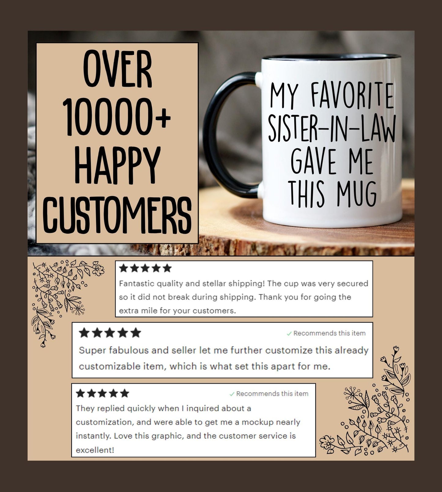 Personalized Sister in Law Mug, Sister-In-Law Gift, Sister Gift, SIL Present, Gift For Sister, Birthday Gift for Bride, Bonus Sister Mug