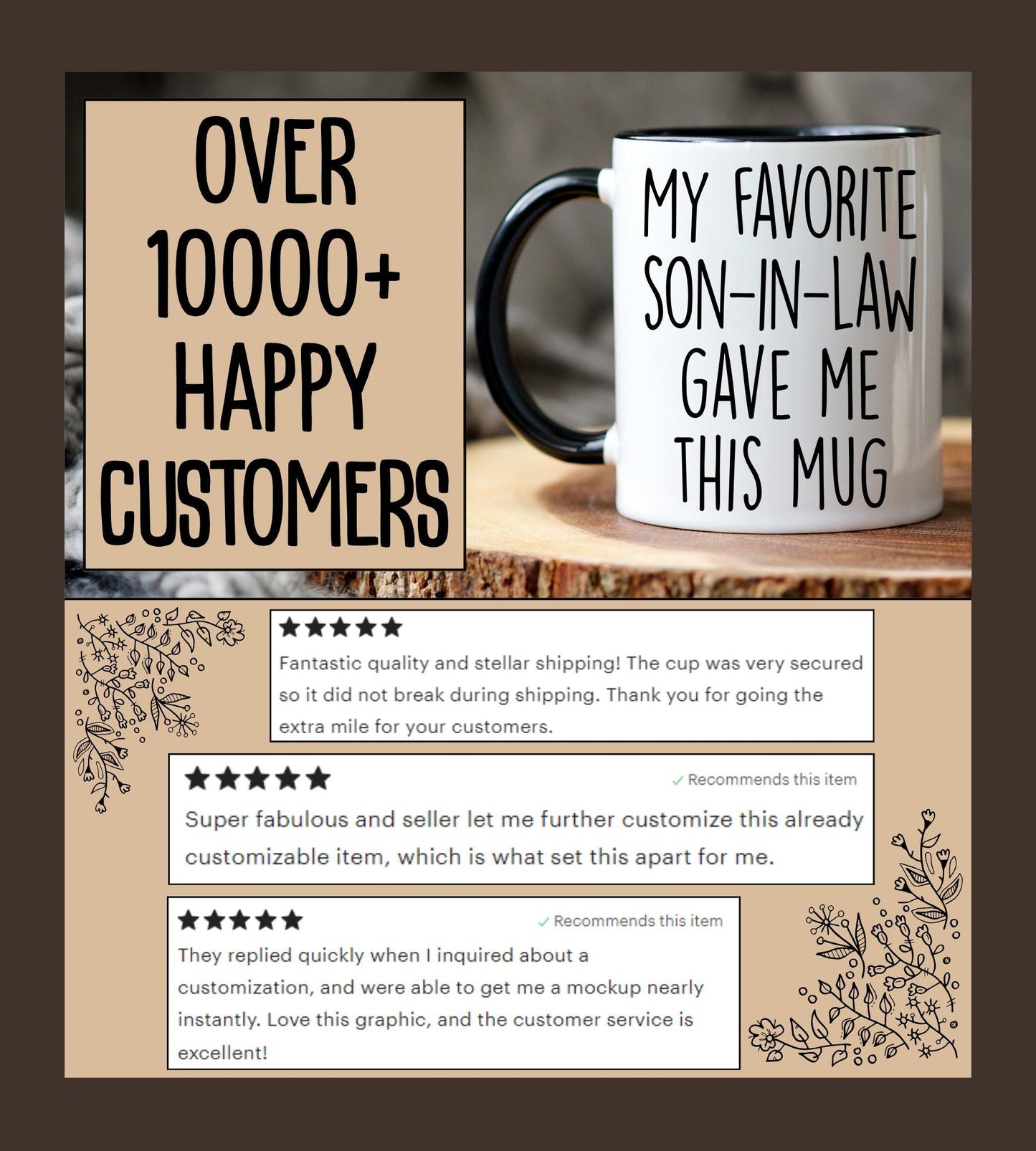 Custom Son In Law Mug, Personalized Gift from Mother In Law and Father In Law, Funny Son In Law Cup Gift From Mom and Dad. SIL Present