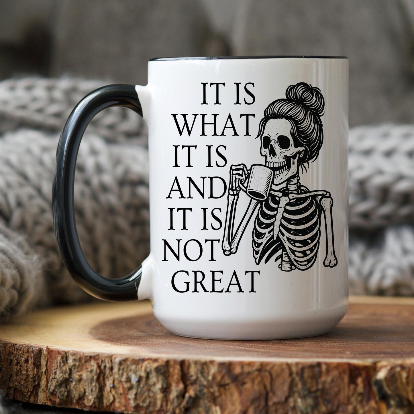 Funny Skeleton Coffee Mug, Gift For Coworkers, Friends, Family Morning Coffee Mug, Halloween Gift, Funny Halloween Present, Sarcastic Gift