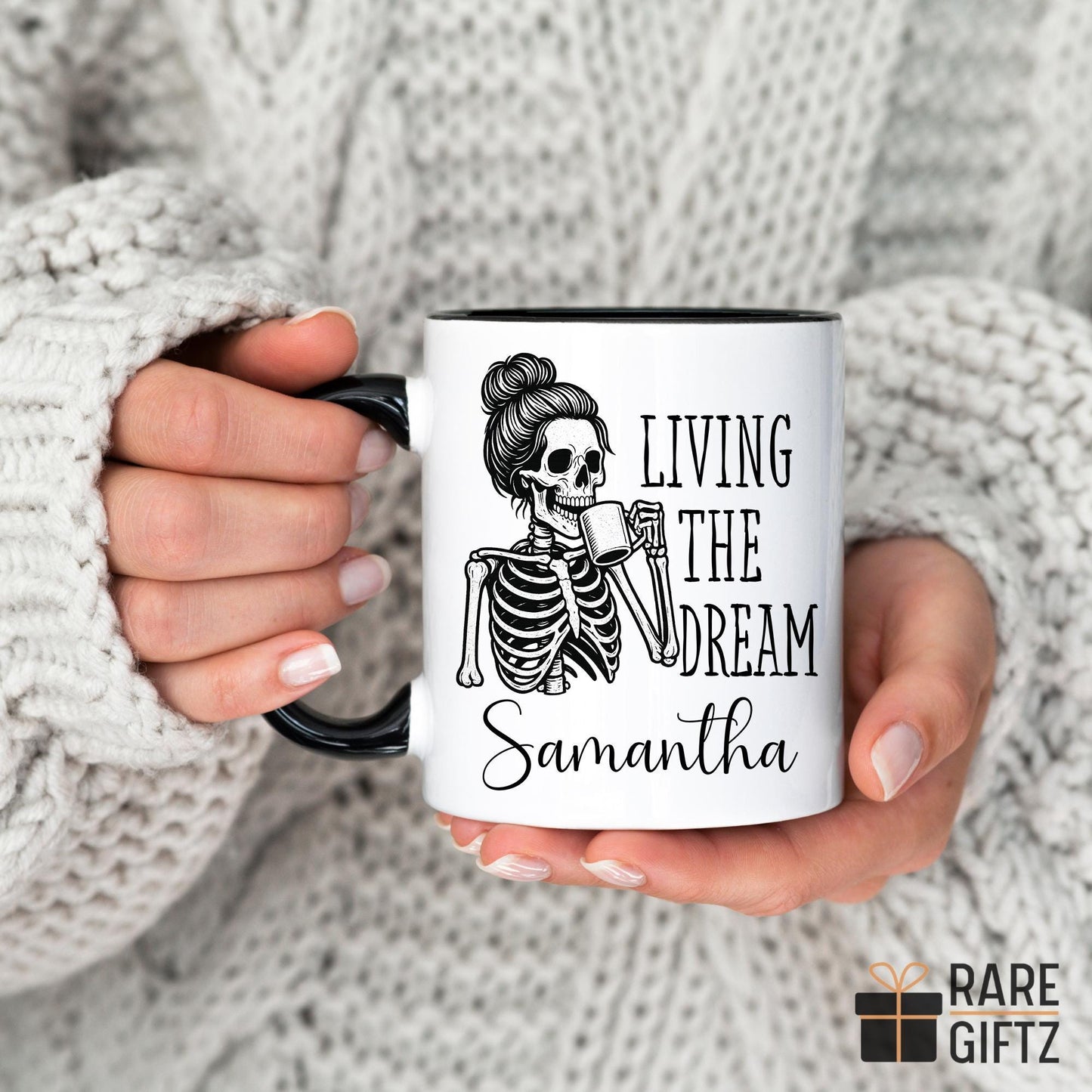 Personalized Skeleton Mug, Funny Skeleton Gift, Mental Health Mug, Work Bestie Gift, New Job Mug, Funny Office Mug, Sarcastic Work Present