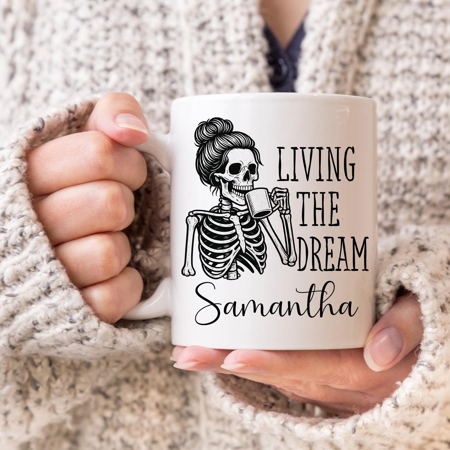 Personalized Skeleton Mug, Funny Skeleton Gift, Mental Health Mug, Work Bestie Gift, New Job Mug, Funny Office Mug, Sarcastic Work Present
