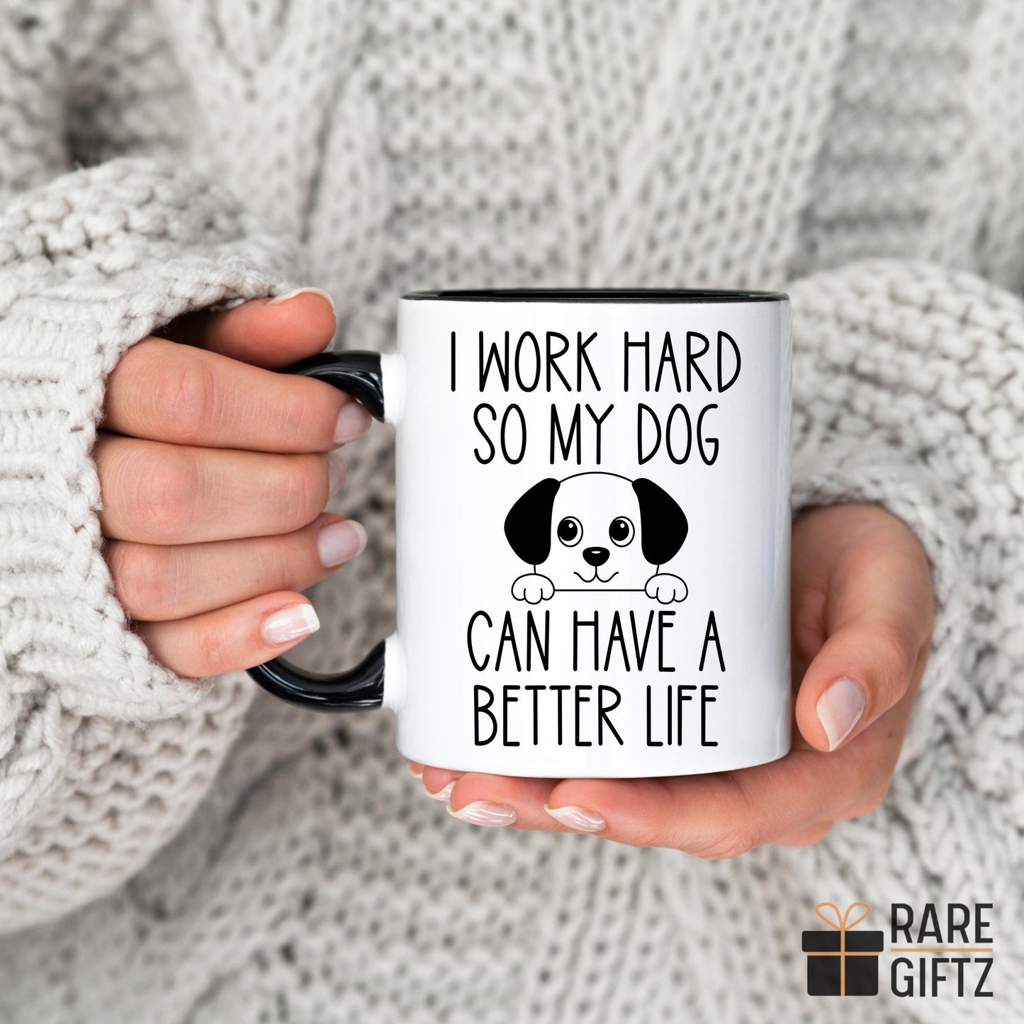 Funny Dog Mug, Dog Lover Gift, Dog Owner Present, Funny working hard, Dog mom Gift, Dog dad coffee mug, Rescue dog present, Pet Owner Gift