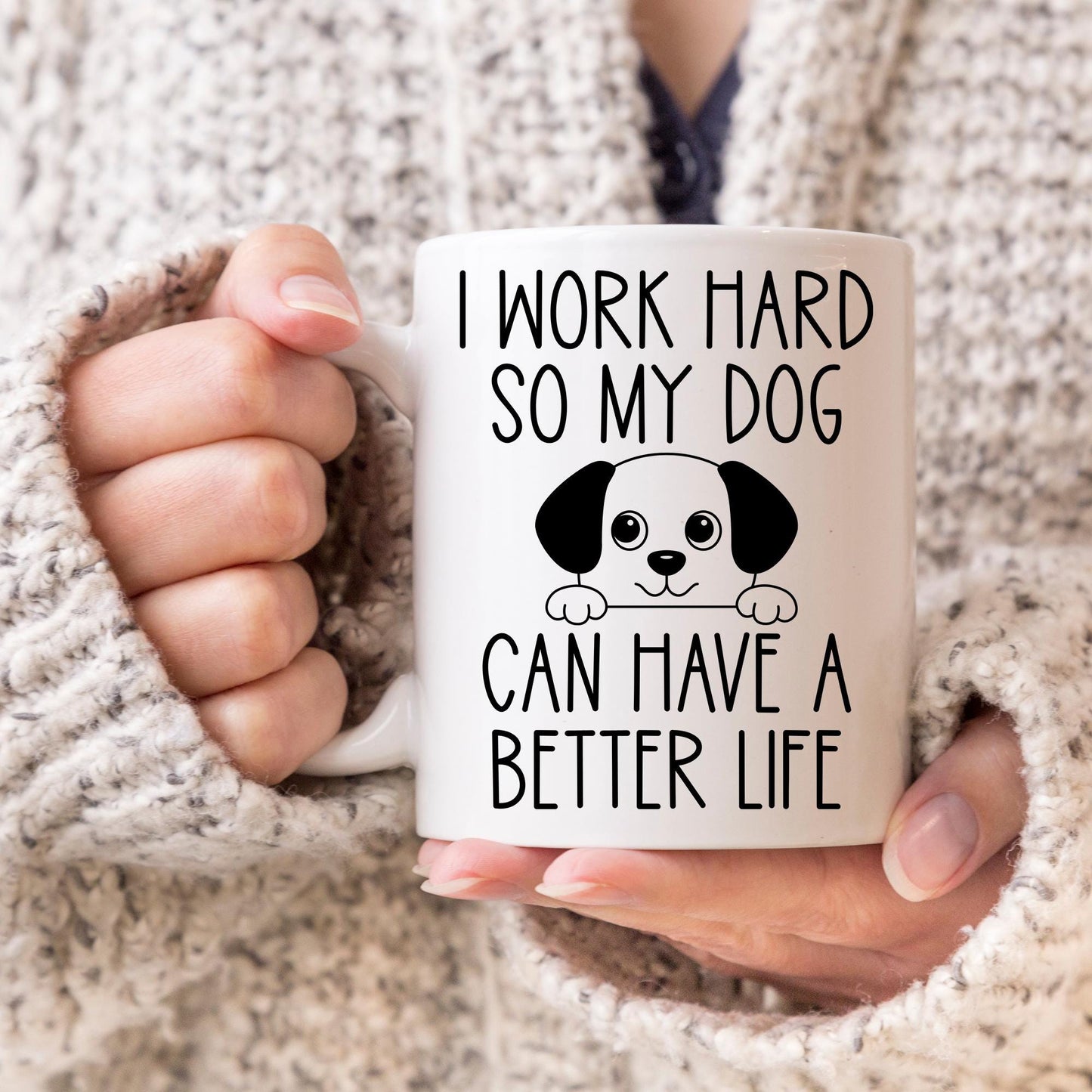 Funny Dog Mug, Dog Lover Gift, Dog Owner Present, Funny working hard, Dog mom Gift, Dog dad coffee mug, Rescue dog present, Pet Owner Gift