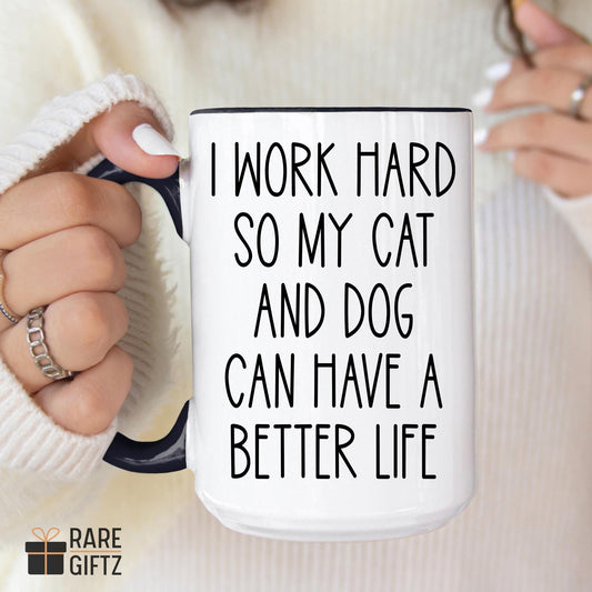 Dog cat owner gift, Funny Pet owner Mug, Cat Dog mom Mug, Funny Cat lover present, Dog Lover Gift, Dog dad cup, Pet dad mom Present