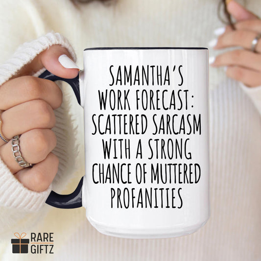 Personalized Work Forecast, Gift For Work Friend, Funny Work Mug, Work Colleague Gift, Custom Worker Gift, Coworker Present, Secret Santa
