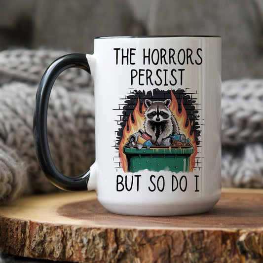 Funny Raccoon Coffee Mug, Sarcastic Team Trash Gift, Gift for Best Friend, Coworker Mug, Dumpster Fire Vibes, Racoon Present