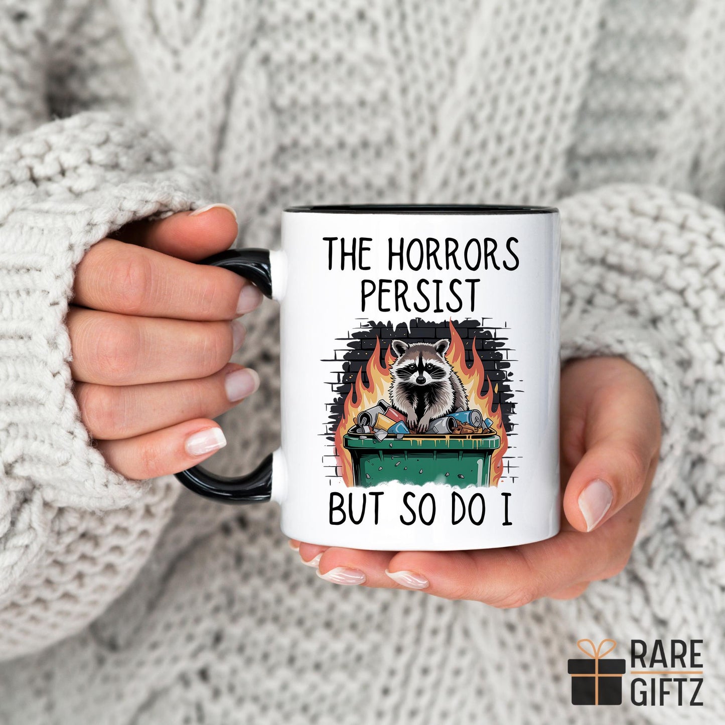 Funny Raccoon Coffee Mug, Sarcastic Team Trash Gift, Gift for Best Friend, Coworker Mug, Dumpster Fire Vibes, Racoon Present