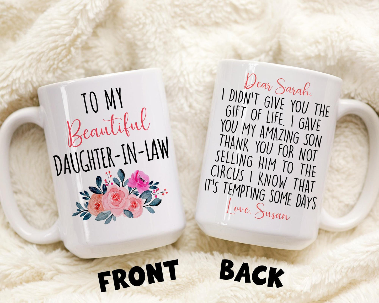 Custom Daughter In Law Mug, Daughter-In-Law Gift, DIL Gift, Future Daughter In Law Present, Daughter In Law Sentimental Gift Bride Wedding