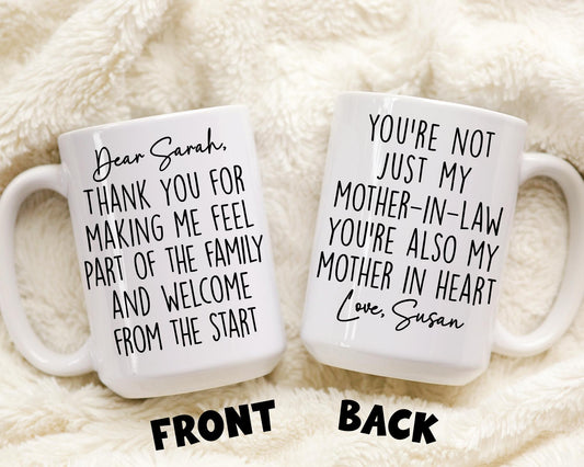 Personalized Mother In law gift from daughter in law, Mother-In-law Mug, Mother In law Thank you present, MIL Mug, Mother law Appreciation
