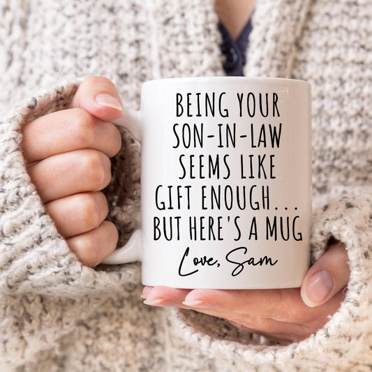 Personalized Son In Law Favorite Child Mug Gift for Mother In Law and Father In Law, Funny Son In Law Cup Gift for Mom and Dad