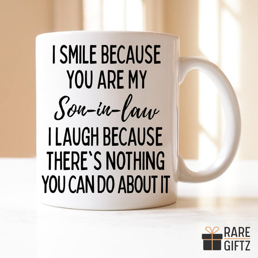 Son In Law Mug, Son In Law Gift From Mother In Law, Personalized Fathers Day Gift For Son-In-Law, Funny Wedding Birthday Christmas Present