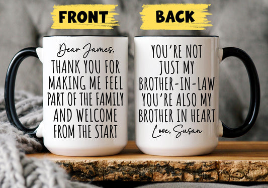 Personalized Brother In Law Mug, Brother-In-Law Gift From Bride, Future Brother In Law Sentimental, Brother In Law Wedding Custom Present
