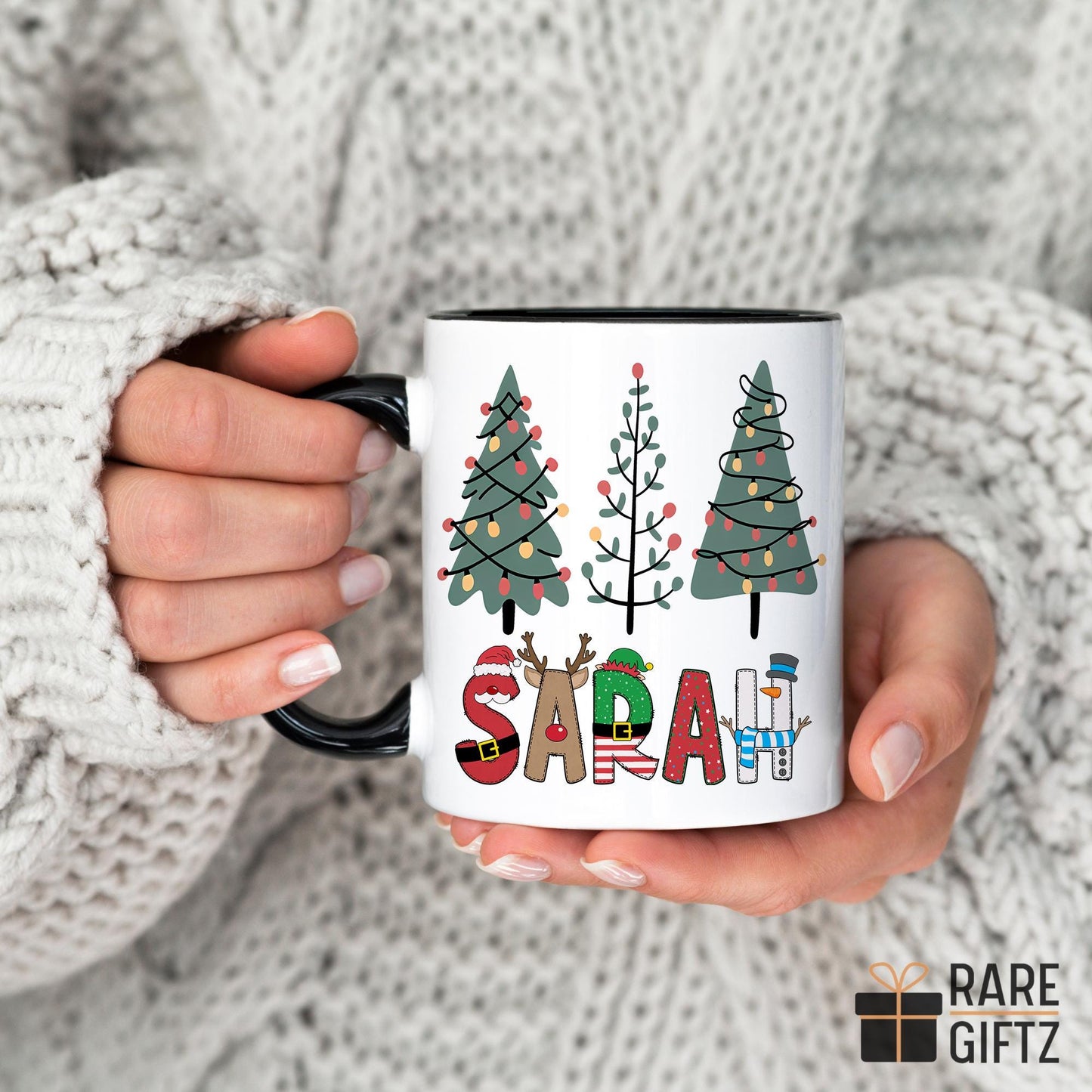 Personalized Christmas Mug, Custom Name Xmas Gift, Christmas Letter Mug, Custom Name Holiday Gift, Holiday Gift, Monogram Secret Santa Gift