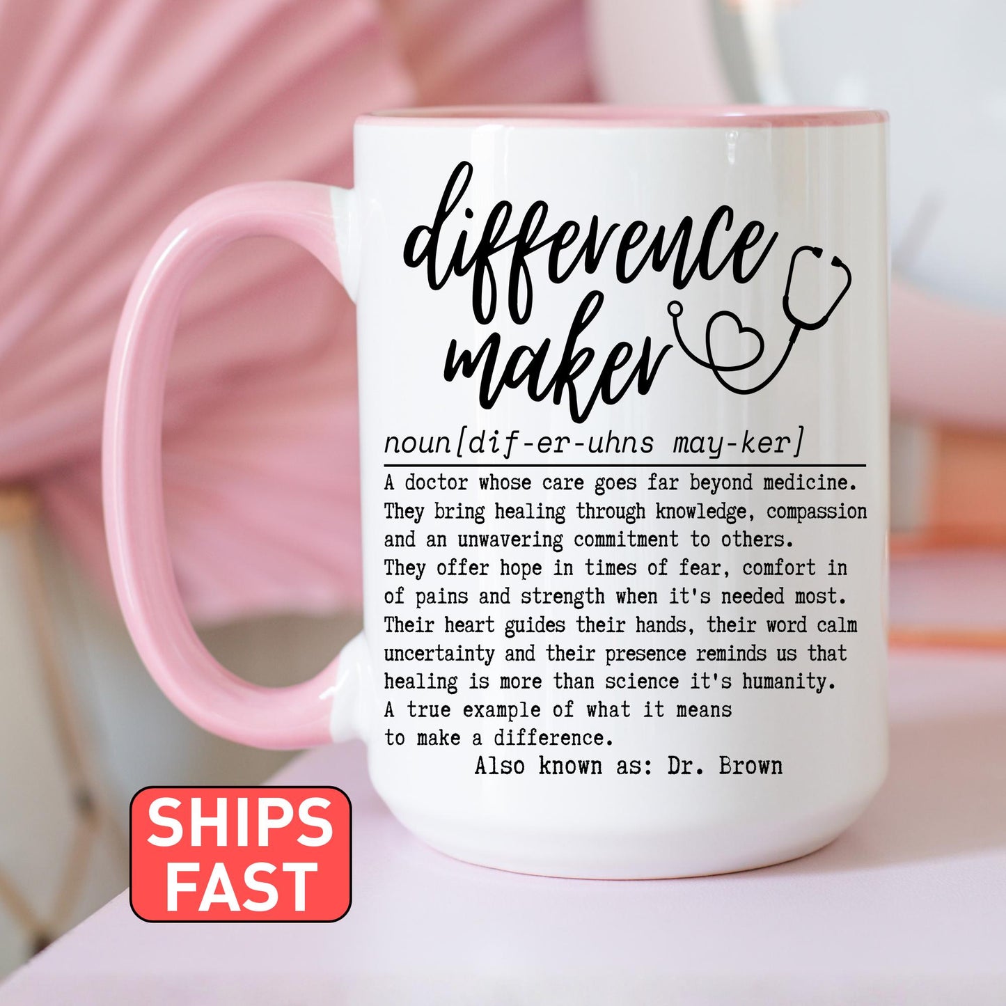 Doctor Thank you Mug, Doctor Appreciation Gift, Personalized Doctor Mug, Dr Medical Appreciation Gift (RG005)