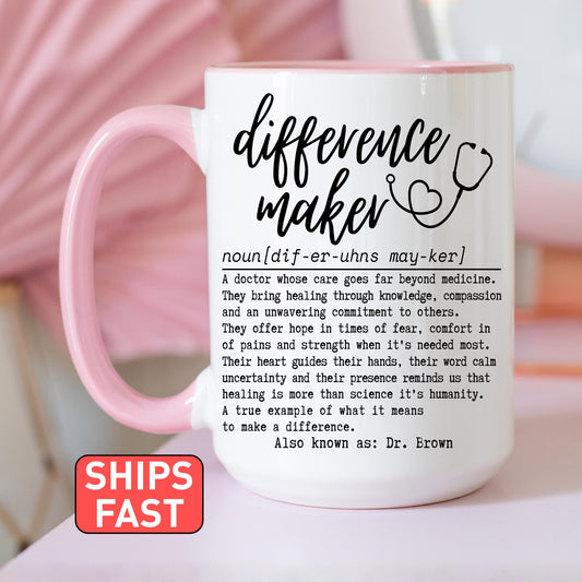 Doctor Thank you Mug, Doctor Appreciation Gift, Personalized Doctor Mug, Dr Medical Appreciation Gift (RG005)