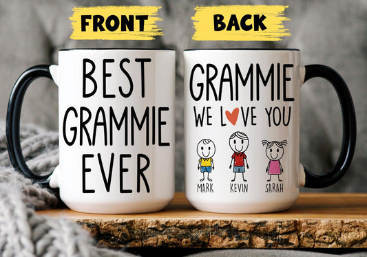 Grammie Mug, Personalized Grammie Mug, Custom Grammie Gifts from Grandkids Names Grandchildren, Grammie Mother's Day Gift, Grammie Birthday